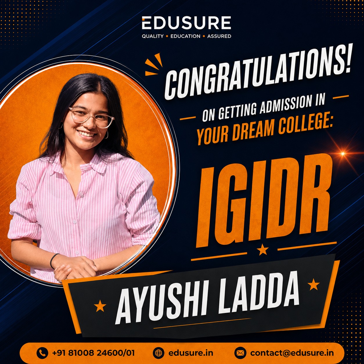 igidr ayushi ladda selected