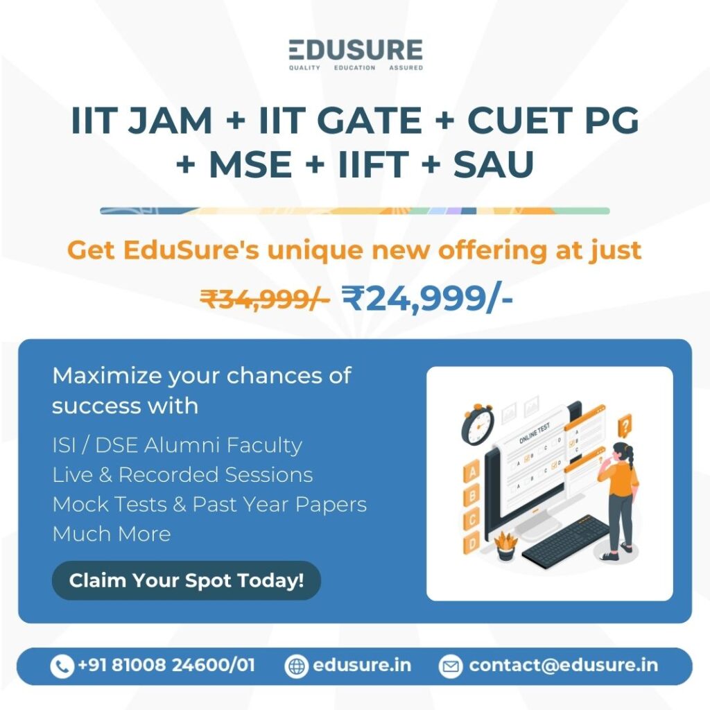 IIT JAM, IIT GATE, CUET PG, MSE, IIFT, SAU Crash Course for MA Economics Entrance Exams.