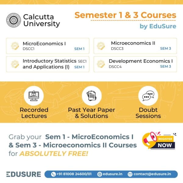 Calcutta University UG Semester Courses for Economics (H)