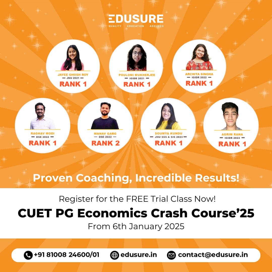 MA Economics Entrance Exam Preparation for CUET PG Economics 2025